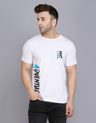 SLOWLORIS Typography Men Round Neck White T-Shirt