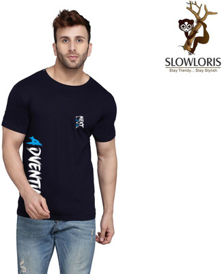 Cryptic Printed Men Round Neck Dark Blue T-Shirt