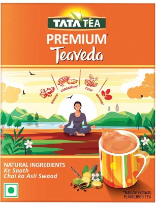 Tata Tea Premium Teaveda Tulsi, Cardamom, Ginger Black Tea Box