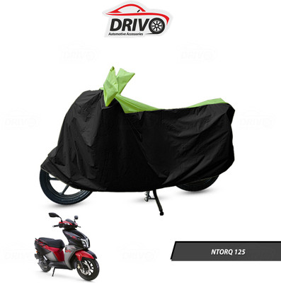 Drivo Waterproof Two Wheeler Cover for TVS(Ntorq 125, Black, Green)