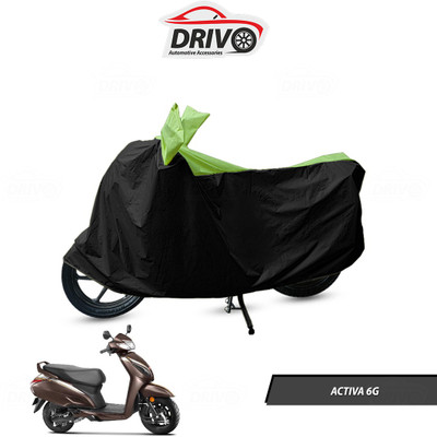 Drivo Waterproof Two Wheeler Cover for Honda(Activa 6G, Black, Green)