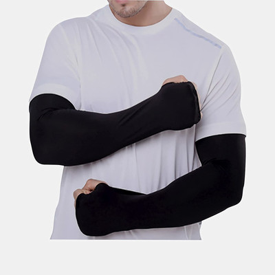 wiffo Cotton Arm Sleeve For Men & Women(Free, Black)