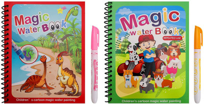 Silver tech 2 Magic Water Book For Kid Drawing Reusable Water Coloring Book With Magic Pen