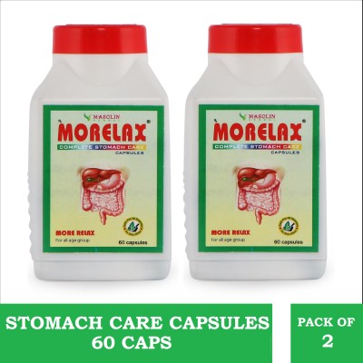 masolin MORELAX AYURVEDIC STOMACH CARE CASPULE FOR CONSTIPATION & GAS 60CAPS - PACK OF 2(Pack of 2)