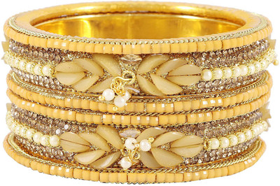 HOMOZE Metal Zircon Bangle Set(Pack of 6)