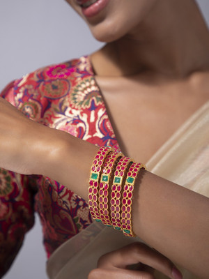 RUBANS Alloy Gold-plated Bangle Set(Pack of 4)