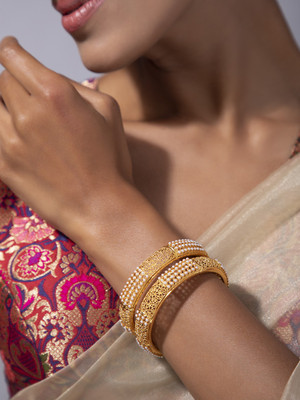RUBANS Alloy Gold-plated Bangle Set(Pack of 2)