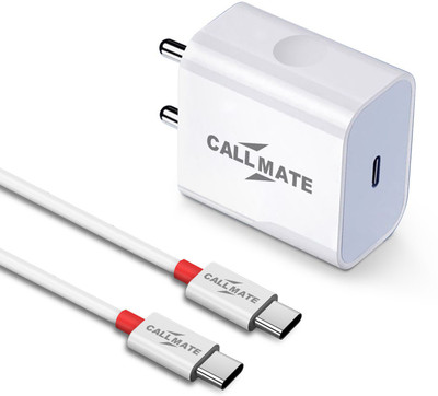 Callmate 20 W Qualcomm 3.0 3 A Mobile Charger With Detachable Cable (White, Cable Included) For Rs. 599 @ 70 %