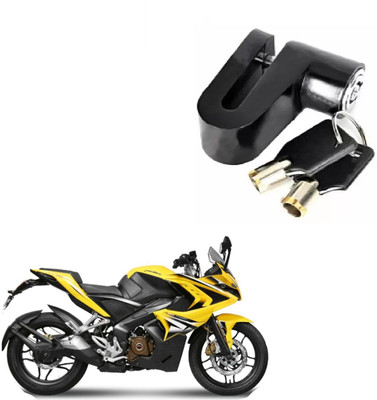 Jetnix Motorcycle Lock Security Bicycle Motorbike Disc Brake Lock Protection DISC Lock Heavy Steel Disc Break Security Lock Disc Lock For Bajaj Pulsar RS 200 Disc Lock(Black)