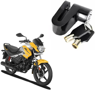 Jetnix Motorcycle Lock Security Bicycle Motorbike Disc Brake Lock Protection DISC Lock Heavy Steel Disc Break Security Lock Disc Lock For Hero Passion Pro Disc Lock(Black)