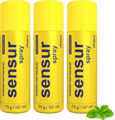 Sensur Ayurvedic Fast Pain Relief Spray - 100ml + 7ml (Pack of 3 x 107ml) Spray(3 x 107 ml)