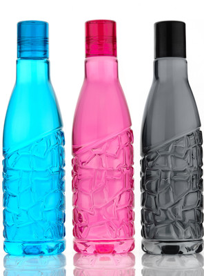 Flipkart SmartBuy Stylish crystal design water bottle set for multipurpose 3pc 1000 ml Bottle(Pack of 3, Multicolor, Plastic)