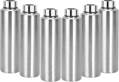 ATROCK Fridge Water Bottle 1Litre Stainless Steel Set of 6 1000 ml Bottle(Pack of 6, Silver, Steel)