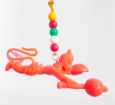 gandak Orange flaging hanuman plastic for Car/Bus/Home/Shop/Office Car Hanging Ornament(Pack of 1)