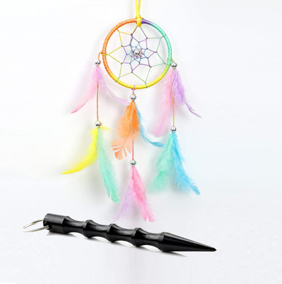 daksh-e-store Beautifu Dream catcher multicolor + Brass keychain Car Hanging Ornament(Pack of 2)