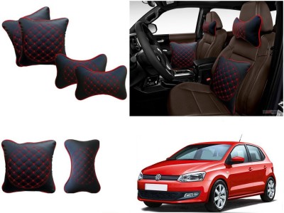 Shop Buy Red, Black Polyester Car Pillow Cushion for Volkswagen(Square, Rectangular, Pack of 4)