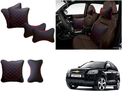 EXCHANGE CARTRENDING Red, Black Polyester Car Pillow Cushion for Chevrolet(Square, Pack of 1)