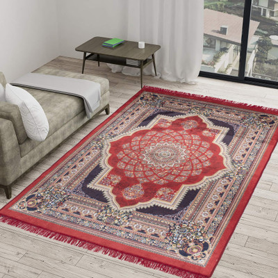 HOMADORN Multicolor Velvet Carpet(5 ft,  X 7 ft, Rectangle)