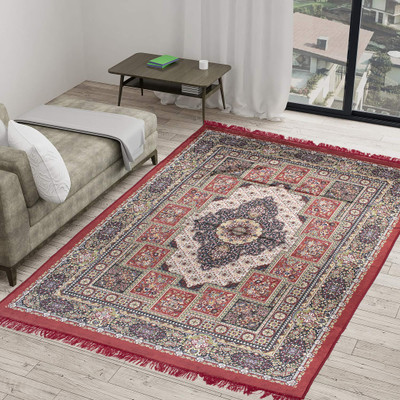 HOMADORN Multicolor Velvet Carpet(5 ft,  X 7 ft, Rectangle)