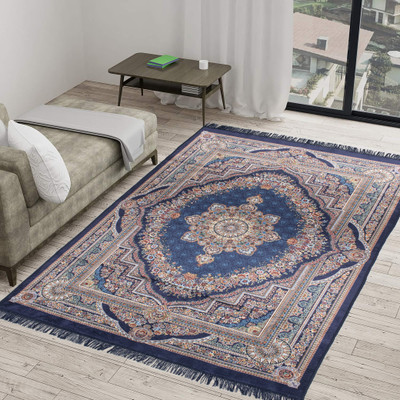 HOMADORN Multicolor Velvet Carpet(5 ft,  X 7 ft, Rectangle)