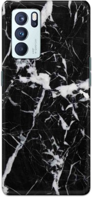 NDCOM Back Cover for OPPO Reno6 Pro 5G Marble Black Printed(Multicolor, Hard Case, Pack of: 1)