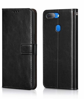 HyBEX Flip Cover for OppoF9,F9Pro,A5,A5s,A7,A11k,A12,Realme 2,2 Pro,RealmeU1 Magnetic Leather Wallet Case(Black, Cases with Holder, Pack of: 1)