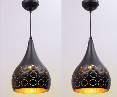 HomesElite Hanging Light Lamp Aluminum Design Cut Modern Style Big Size (Bulb Not Included) Pendant Lamp Ceiling Lamp(Black)
