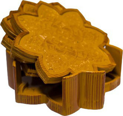 Sonanshi Round Reversible PVC Coaster Set(Pack of 6)