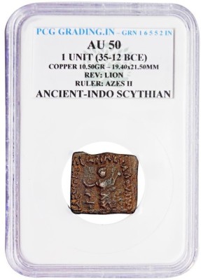 Prideindia 1 Unit (35-12 BCE) Rev: Lion Indo Scythian PCG Graded Old Rare Copper Coin Ancient Coin Collection(1 Coins)