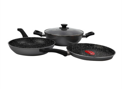 Pigeon Essentials Induction Bottom Non-Stick Coated Cookware Set(Aluminium, 3 - Piece)