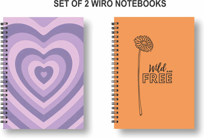 Papco wirebound Notebooks A5 Diary unuled 144 Pages(Multicolor, Pink, Pack of 2)
