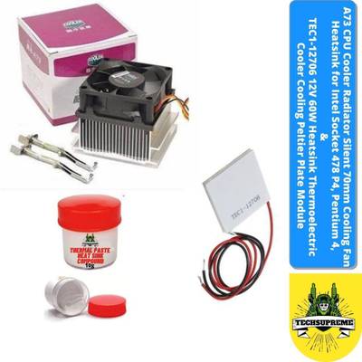Peltier Paste TechSupreme TEC1-12706 Heatsink Cooling Peltier Module + Thermal Paste ...