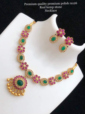 Aadesh Creation Alloy Gold-plated Multicolor Jewellery Set(Pack of 1)