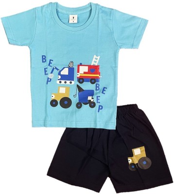 Club Kids Boys Casual T-shirt Shorts(BLUE)