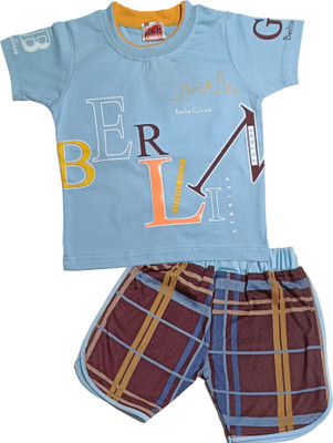 Ni Kids Boys & Girls Casual T-shirt Shorts(Sky)