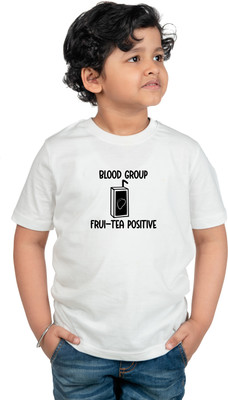 CHOMBOOKA Boys Typography, Printed Cotton Blend Regular T Shirt(White, Pack of 1)
