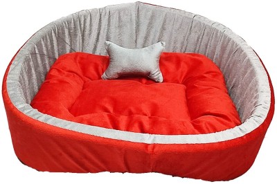 TRANDING STYLISH Simple Mountain Sofa With Haddi For Dog And Cat S Pet Bed(Red Grey)