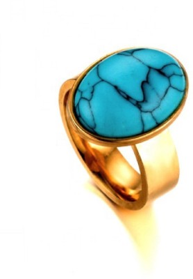 Jaipur Gemstone Most Demaned and Pure Turquoise Ring Copper Turquoise Gold Plated Ring