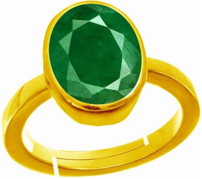 BWM GEMS Certified Natual 5.25 Ratti Emerald stone (Panna) Panchdhatu Alloy Emerald Gold Plated Ring