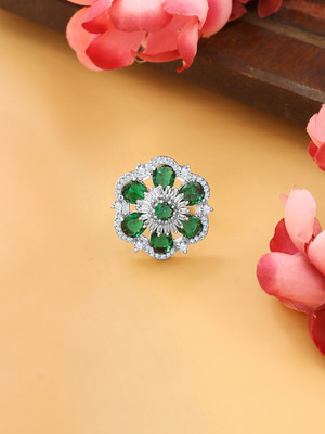 YELLOW CHIMES Alloy Rhodium Plated Ring