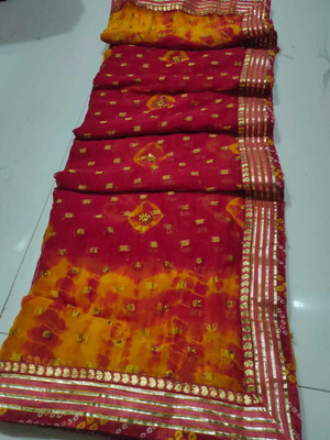 NeeLKANTH ENTERPRISE Digital Print Bandhani Chiffon Saree(Red)