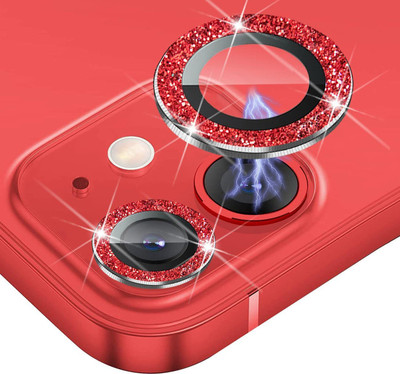 Casesily Camera Lens Protector for Apple iPhone 12 Mini Sparkling Glitter Metal Ring Protector(Pack of 2)