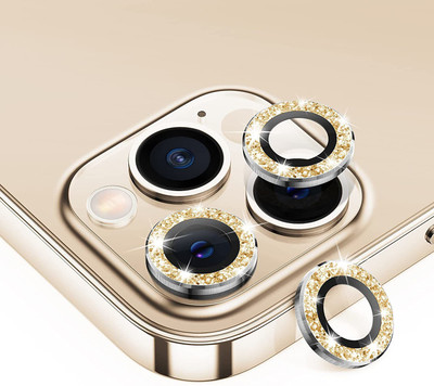 Casesily Camera Lens Protector for Apple iPhone 12 Pro Max Sparkling Glitter Metal Ring Protector(Pack of 3)