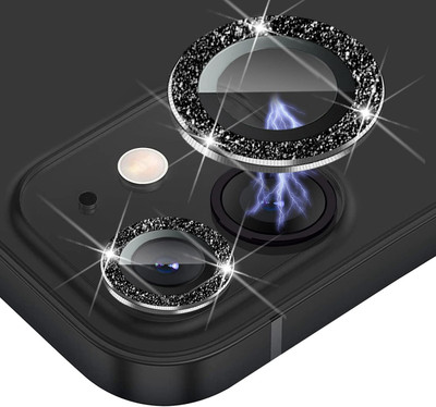 Mobilive Camera Lens Protector for Apple iPhone 12 Sparkling Glitter Metal Ring Protector(Pack of 2)