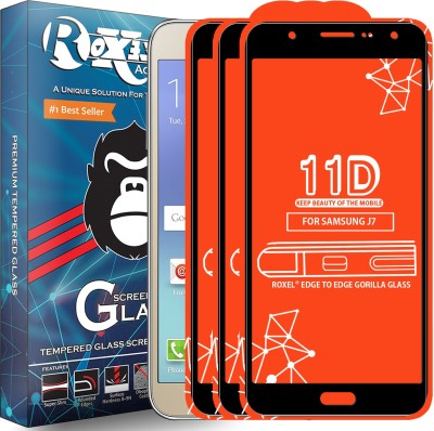 Roxel Edge To Edge Tempered Glass for Samsung Galaxy J7(Pack of 3)
