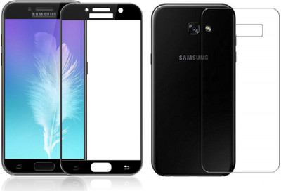VOSKI Front and Back Tempered Glass for Samsung Galaxy A7 2017 Front 11D Tempered Glass Back Flexible Trink (Not Glass)(Pack of 1)