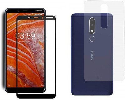 VOSKI Front and Back Tempered Glass for Nokia 3.1 Plus(Pack of 2)
