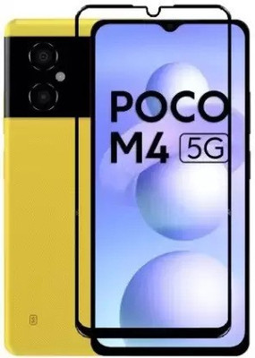 VISHRN Edge To Edge Tempered Glass for POCO M4 5G, POCO M4(Pack of 1)