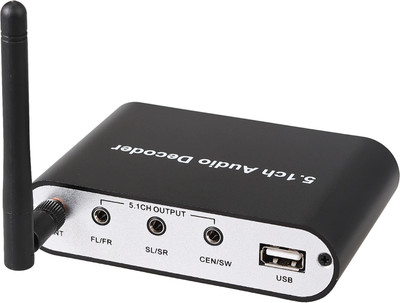 microware 5.1CH Digital Audio Decoder with Bluetooth Receiver and USB Disk Player Media Streaming Device(Black)