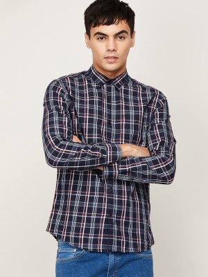 Fame Forever by Lifestyle Men Checkered Casual Blue Shirt